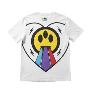 Barrow Heart Rainbow Logo White Cotton Graphic T-Shirt Men's Large Streetwear